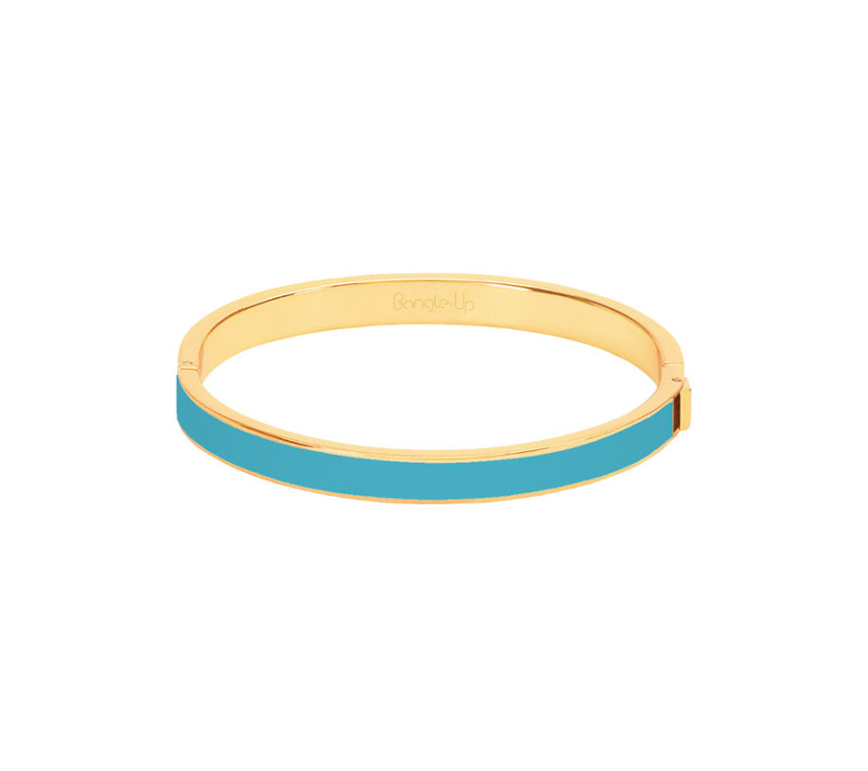 Photo du produit  Bracelet Bangle - Doré Or Email Bleu Turquoise