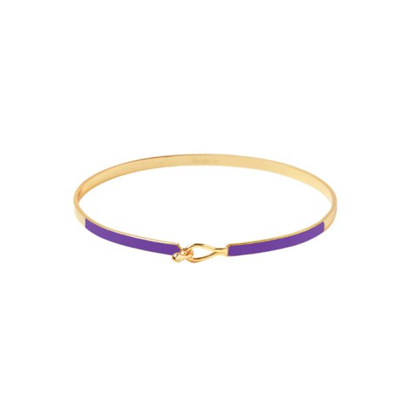 Photo de  Bracelet Fin Lily - Doré Or Email Violet