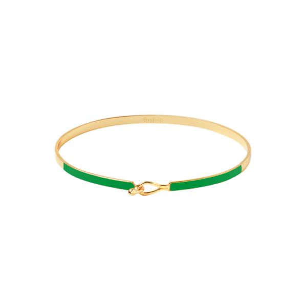 Photo de  Bracelet Fin Lily - Doré Or Email Simply Green