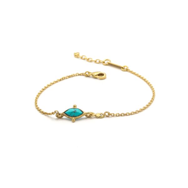 Photo de  Bracelet Gigi - Doré Or Pierre Turquoise