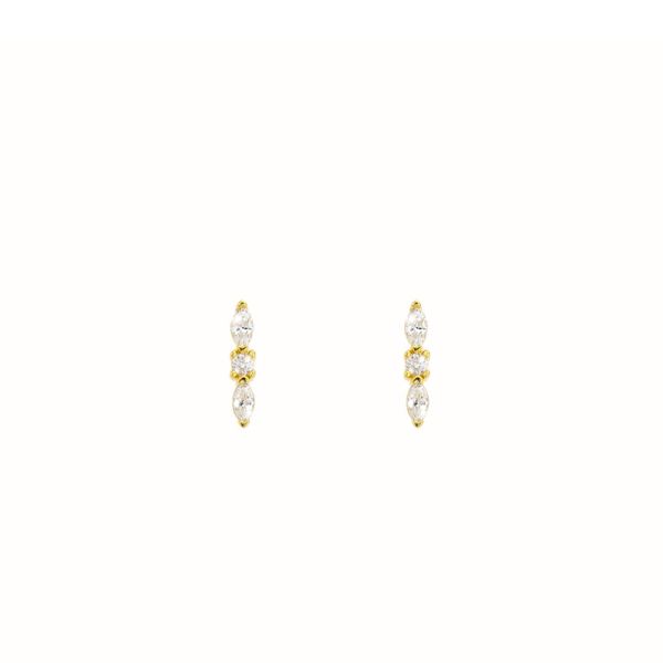 Photo de  Boucles d'oreilles Trilogy - Doré Or Zircon Blanc