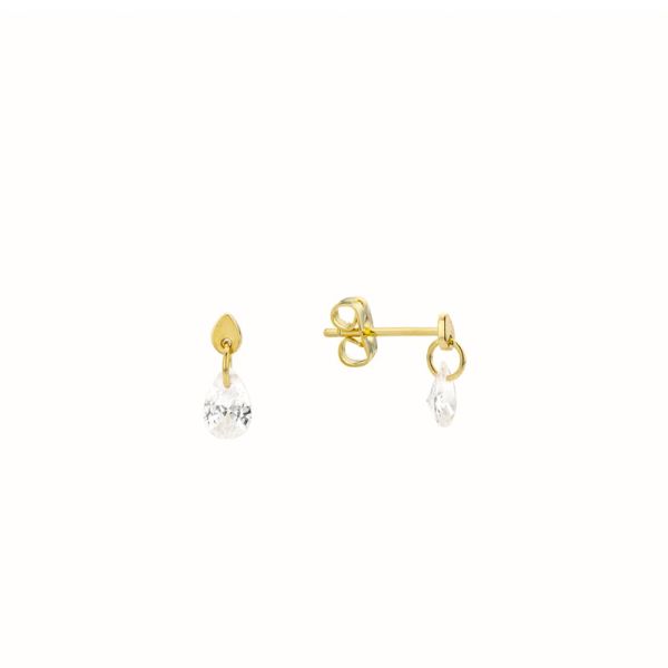 Photo de  Boucles d'oreilles Crystal - Doré Or Zircon Blanc