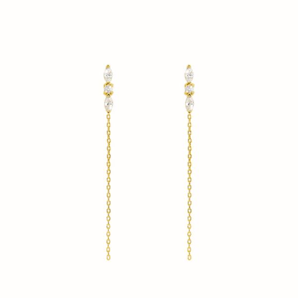 Photo de  Boucles d'oreilles Dancing Trilogy - Doré Or Zircon Blanc