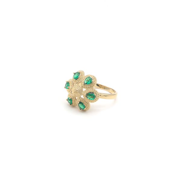 Photo de  Bague Rosano - Doré Or Zircon Vert