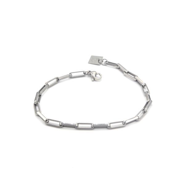 Photo de  Bracelet Lena Maille Rectangle Fine - Acier 