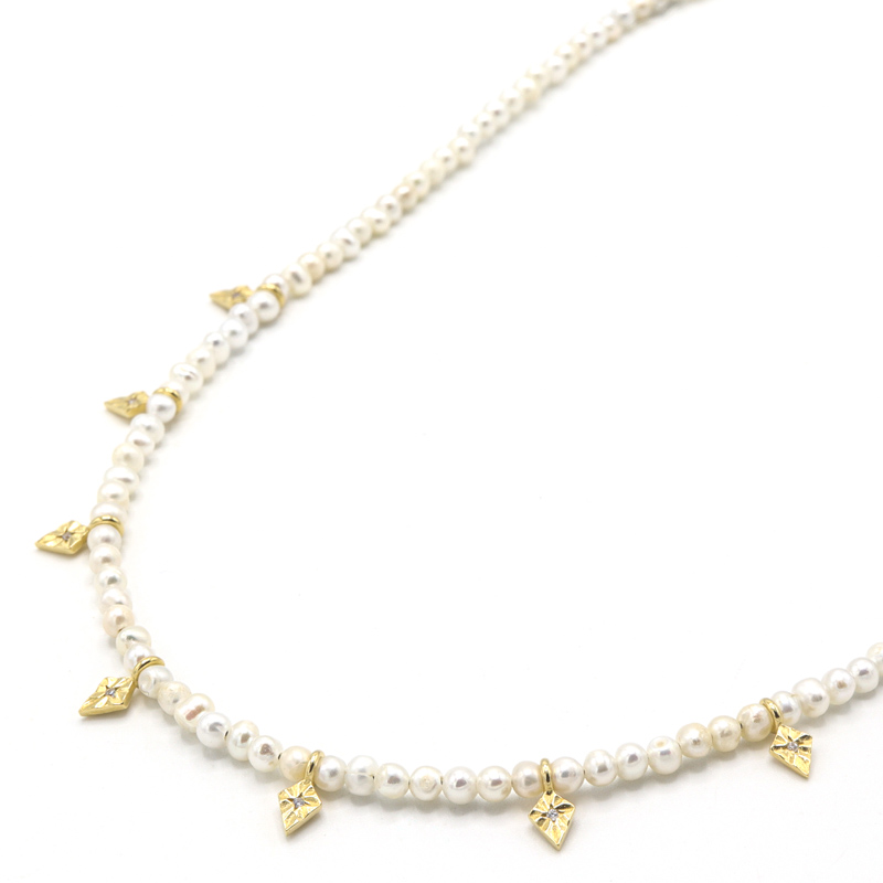 Photo du produit  Choker Joy - Doré Or Perle Blanche