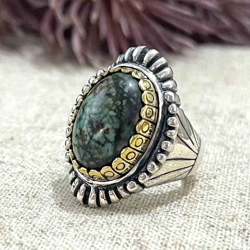 Bague Jalan Jalan Argent Pierre Turquoise Africaine