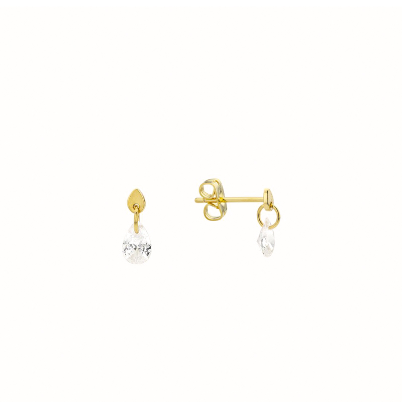 Photo du produit  Boucles d'oreilles Crystal - Doré Or Zircon Blanc